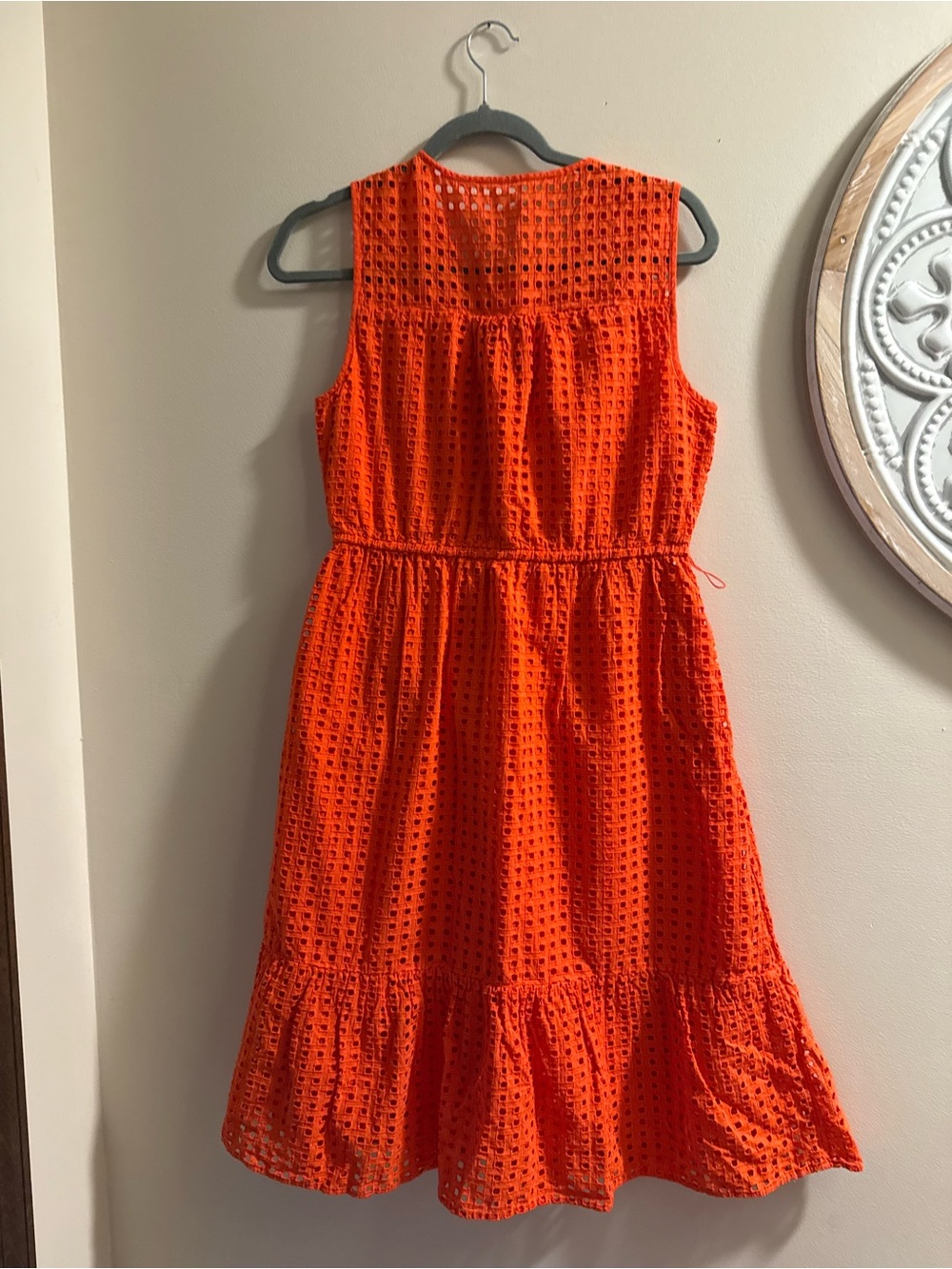 J. Crew women’s Orange Eyelet Button-Front Dress - Picture 5 of 5